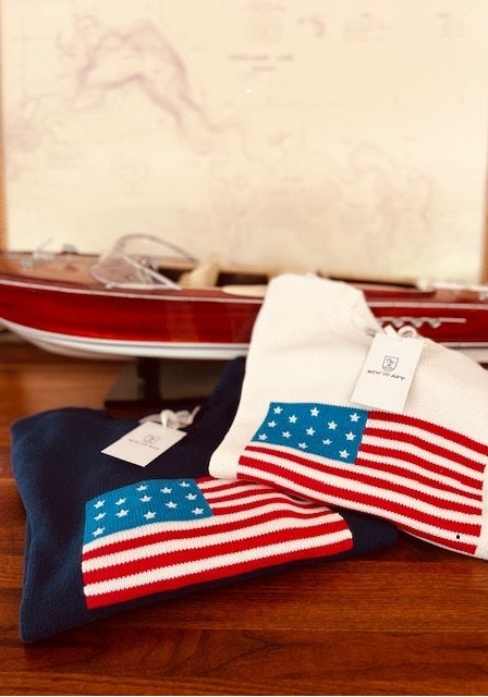Women's Ivory American Flag Sweater