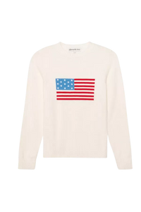 Women's Ivory American Flag Sweater